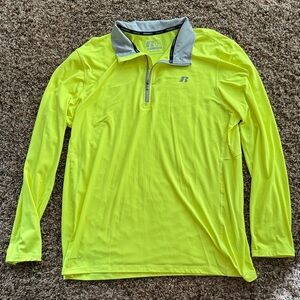 Russell Athletic Neon Yellow Quarter-Zip Jacket